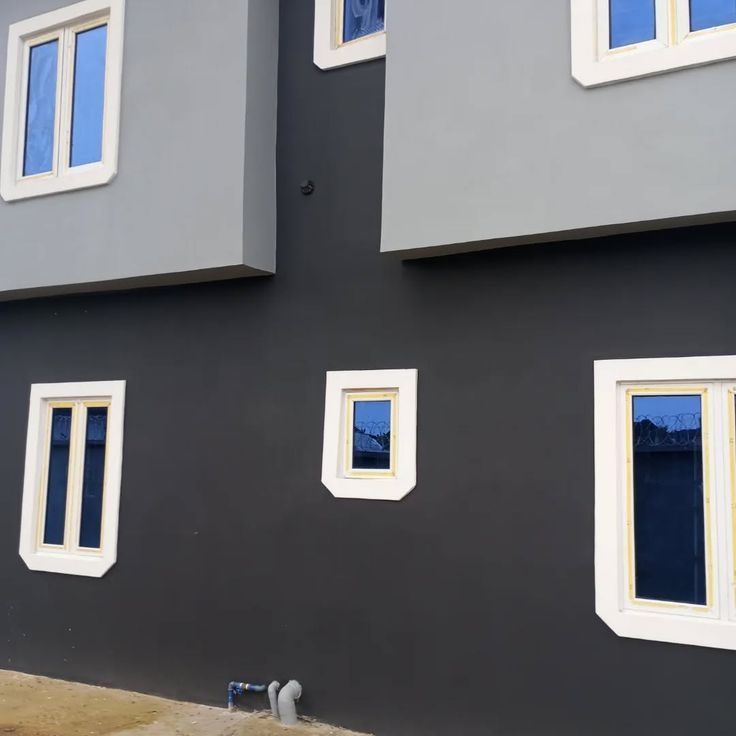 Charcoal exterior with white reveals, Benin City