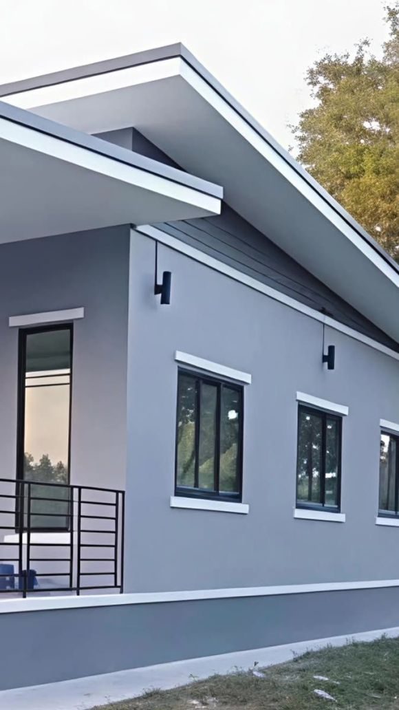 Bungalow in grey with white trims, Benin City